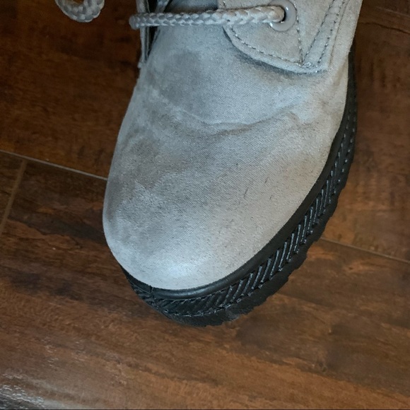 SQL Gray Faux Fur Ankle Booties SZ-7 - Picture 8 of 11